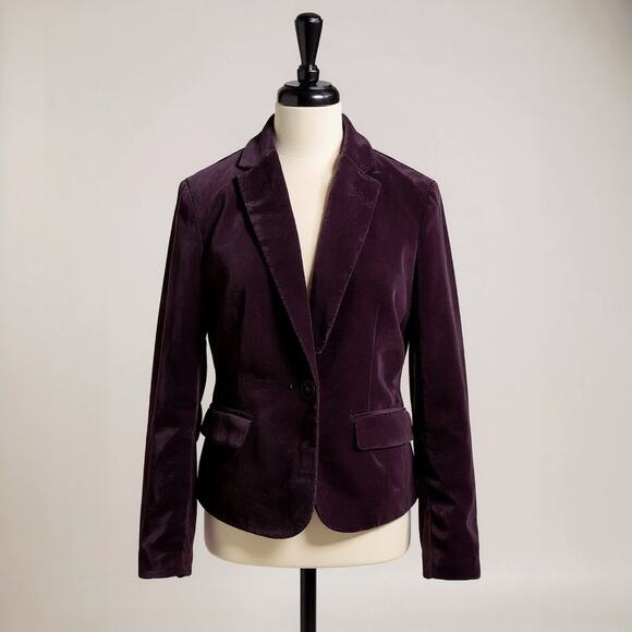 Luxe Velvet Blazer in Deep Plum - Women’s Size 16 - Picture 1 of 7